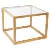 Mesa auxiliar mad roble c/ cristal 60x60 h.45 cm
