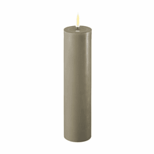 VELA LED DE CERA CON LLAMA REAL 5 X 20 CM SAND LISA