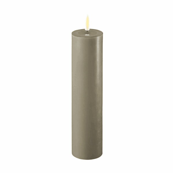 VELA LED DE CERA CON LLAMA REAL 5 X 20 CM SAND LISA