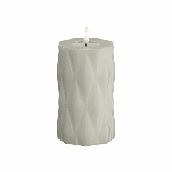 VELA LED DE CERA CON LLAMA REAL 7,5 X 12,5 CM SAND HARLEQUIN