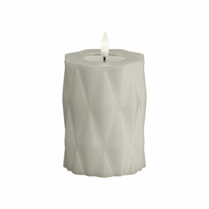VELA LED DE CERA CON LLAMA REAL 7,5 X 10 CM SAND HARLEQUIN