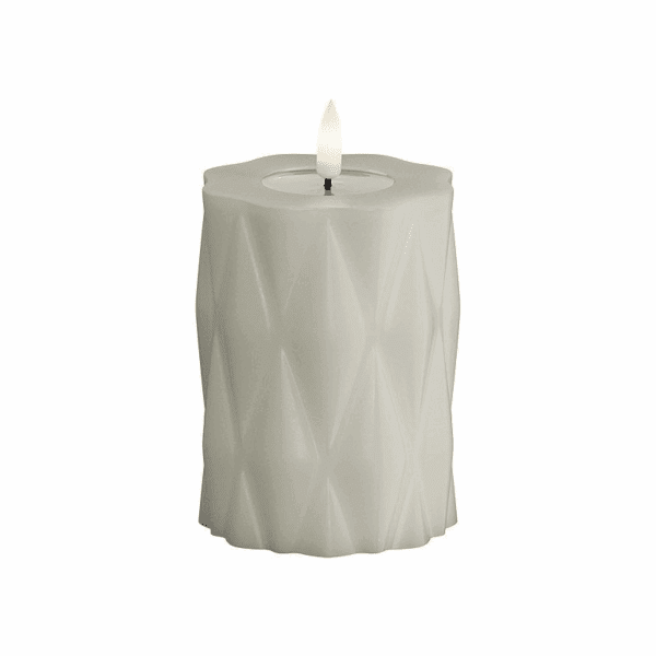VELA LED DE CERA CON LLAMA REAL 7,5 X 10 CM SAND HARLEQUIN