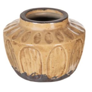 MACETERO/JARRON CERÁMICA OCRE PEQUEÑO 15X11 CM