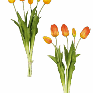 TULIPANES AMARILLO/NARANJA ALTO 46 CM EN BOUQUET