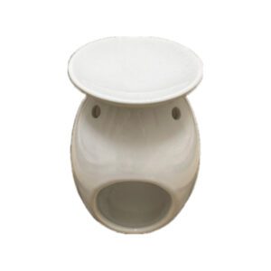 PORTAVELA CERÁMICA BLANCO CON AGUJERO 10X13 CM