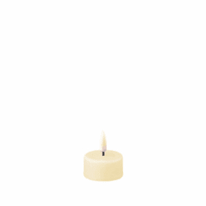 VELA LED DE CERA CON LLAMA REAL SET 2 UNIDADES 4 X 4,5 CM CREAM LISA