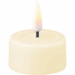 VELA LED DE CERA CON LLAMA REAL SET 4 UNIDADES 3,5X4 CM CREAM LISA