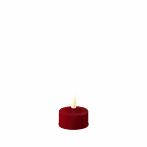 VELA LED DE CERA CON LLAMA REAL SET 2 UNIDADES 4 X 4,5 CM BOURGOGNE LISA