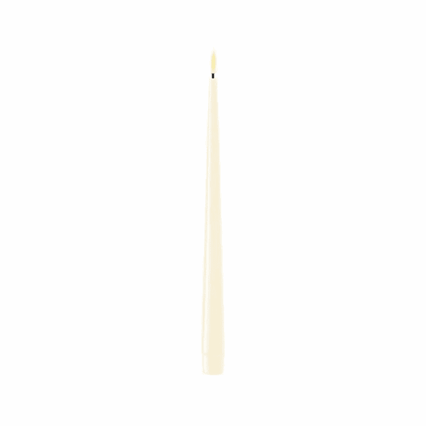 VELA LED DE CERA CON LLAMA REAL 2,2 X 28 CM CREAM LISA
