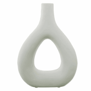 JARRON CERÁMICA AGUJERO TRIANGULAR CREMA ALTO 31 CM