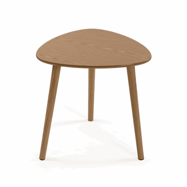 SET 3 MESITAS AUXILIARES ROBLE TRIANGULARES ALTO 42/47/52 CM - Imagen 2