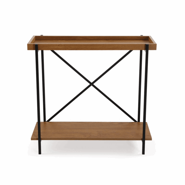 CONSOLA MADERA CON BALDAS Y HIERRO NEGRO 80X30 ALTO 76 CM - Imagen 3