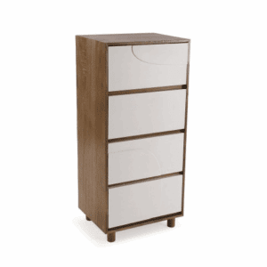 COMODA MADERA 4 CAJONES BLANCOS “EAMES” ALTO 99 CM