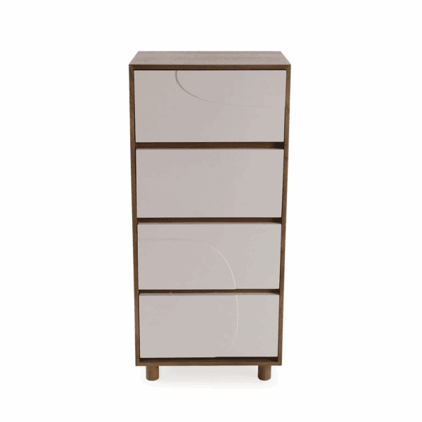 SINFONIER MADERA OSCURA 4 CAJONES BLANCOS 45X34 ALTO 99 CM - Imagen 4