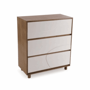 COMODA MADERA 3 CAJONES BLANCOS “EAMES” ALTO 82 CM