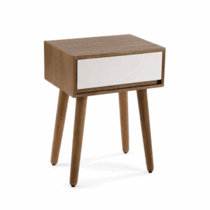 MESITA NOCHE MADERA 1 CAJÓN BLANCO “EAMES” ALTO 53 CM
