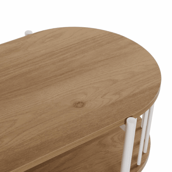 CONSOLA MADERA NATURAL HIERRO BLANCO 108X38 ALTO 77 CM - Imagen 4
