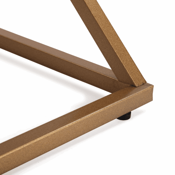 MESA AUXILIAR CUADRADA METAL ORO CON TAPA DE CRISTAL 51X51 ALTO 51 CM - Imagen 5