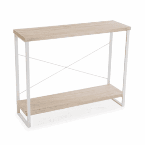 CONSOLA MADERA HIERRO BLANCO ALTO 77 CM