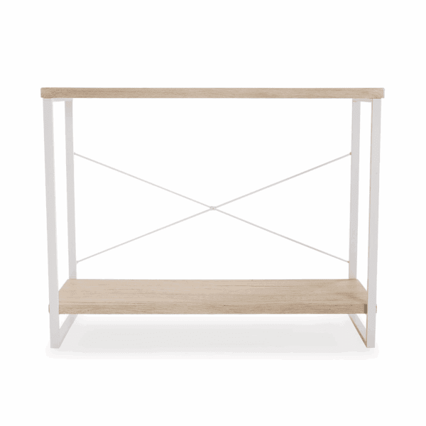 CONSOLA MADERA HIERRO BLANCO 100X30 ALTO 80 CM - Imagen 3