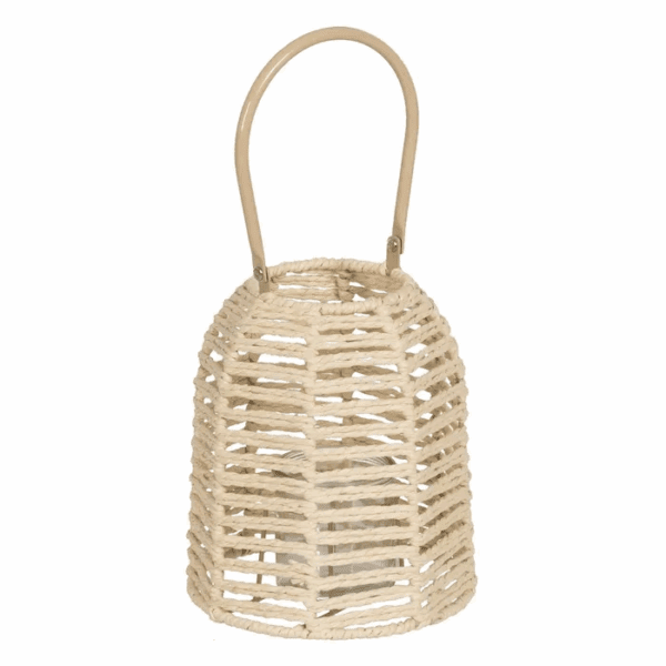 FAROL/PORTAVELA PAPEL-METAL NATURAL ALTO 20,50 CM PEQUEÑO