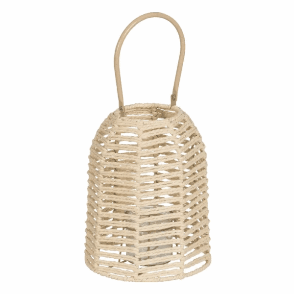 FAROL/PORTAVELA PAPEL-METAL NATURAL ALTO 25,50 CM GRANDE