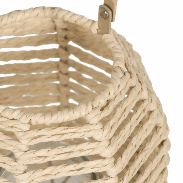 FAROL/PORTAVELA PAPEL-METAL NATURAL ALTO 20,50 CM PEQUEÑO - Imagen 4