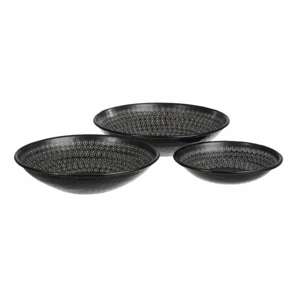 CENTRO MESA ALUMINIO REDONDA NEGRA 36 CM GRANDE