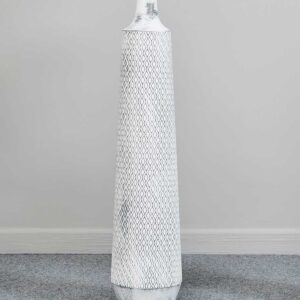 JARRÓN METAL ROMBOS BLANCO DE SUELO 20X90 CM