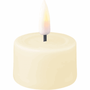 VELA LED DE CERA CON LLAMA REAL SET 2 UNIDADES 4X5,5 CM CREAM LISA