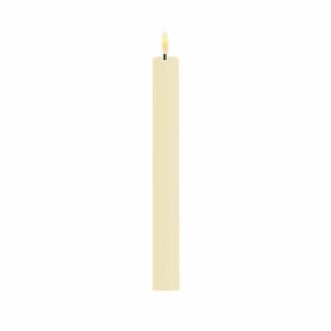 VELA LED DE CERA CON LLAMA REAL 2,2 X 24 CM CREAM LISA