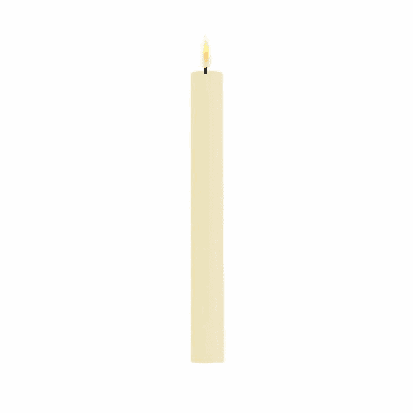 VELA LED DE CERA CON LLAMA REAL 2,2 X 24 CM CREAM LISA