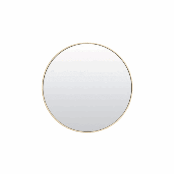 ESPEJO METAL REDONDO CREMA 70X70 CM