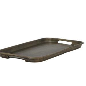 BANDEJA METAL RECTANGULAR ESQUINAS REDONDEADAS ORO ENVEJECIDO