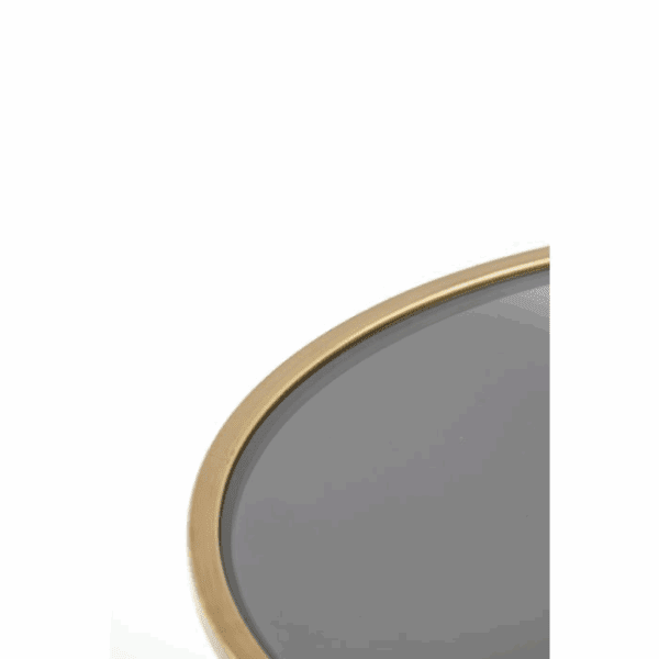MESA CENTRO NIDO REDONDAS METAL ORO CON TAPA CRISTAL GRIS AHUMADO SET 2 UD ALTO 39/44 CM - Imagen 5
