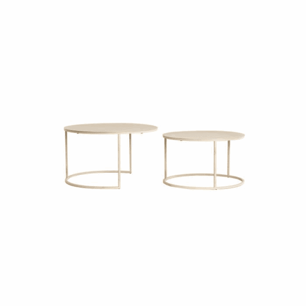 MESA CENTRO NIDO REDONDAS METAL PINTADO SET 2 UD ALTO 38/42 CM
