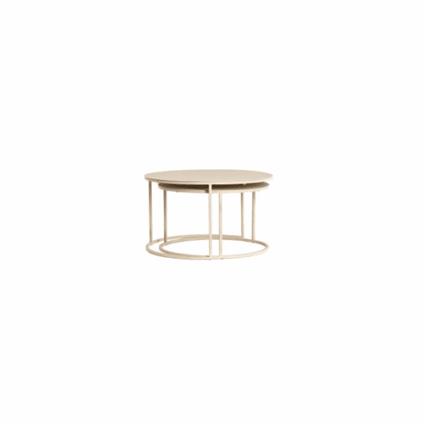MESA CENTRO NIDO REDONDAS METAL PINTADO SET 2 UD ALTO 38/42 CM - Imagen 2