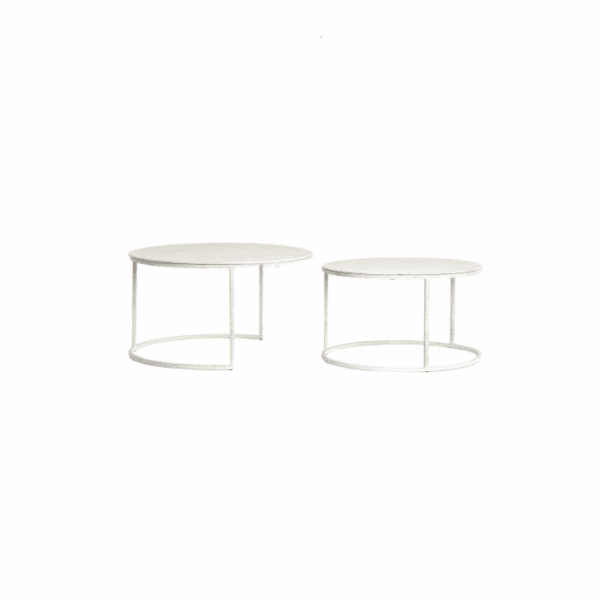 MESA CENTRO NIDO REDONDAS METAL PINTADO SET 2 UD ALTO 38/42 CM