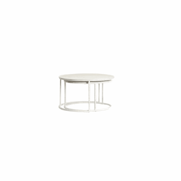 MESA CENTRO NIDO REDONDAS METAL PINTADO SET 2 UD ALTO 38/42 CM - Imagen 2