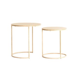 MESA CENTRO NIDO REDONDAS METAL PINTADO SET 2 UD ALTO 40/46 CM