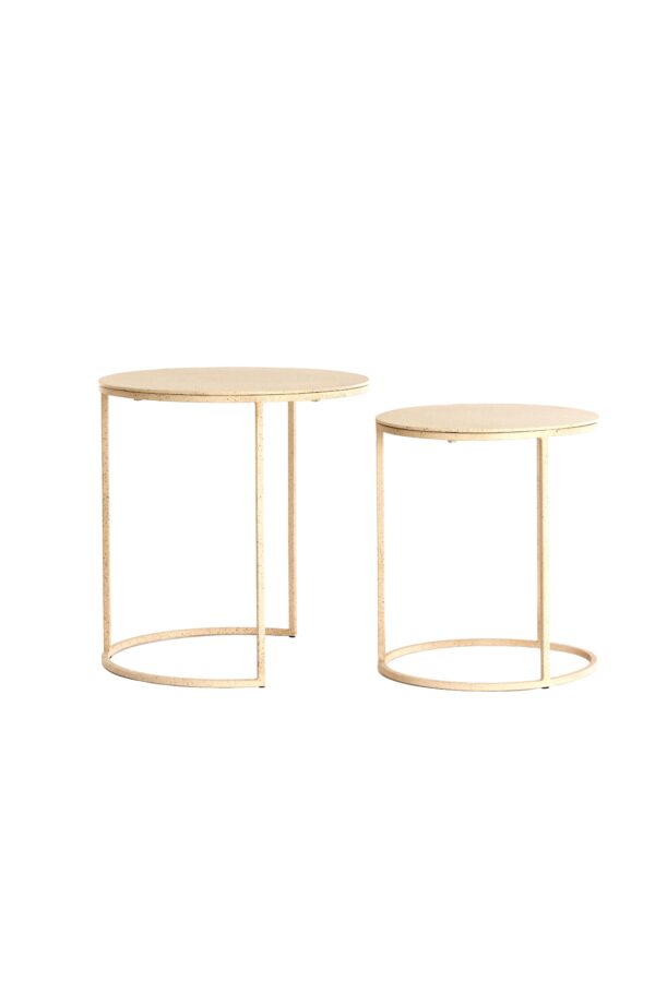 MESA CENTRO NIDO REDONDAS METAL PINTADO SET 2 UD ALTO 40/46 CM