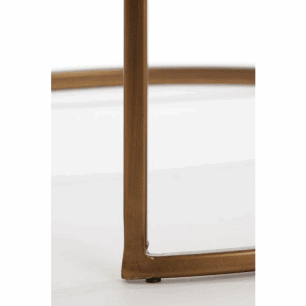 MESA CENTRO NIDO REDONDAS HIERRO CON TAPA DE CRISTAL SET 2 UD ALTO 45/52 CM - Imagen 3