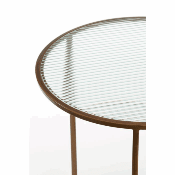 MESA CENTRO NIDO REDONDAS HIERRO CON TAPA DE CRISTAL SET 2 UD ALTO 45/52 CM - Imagen 5