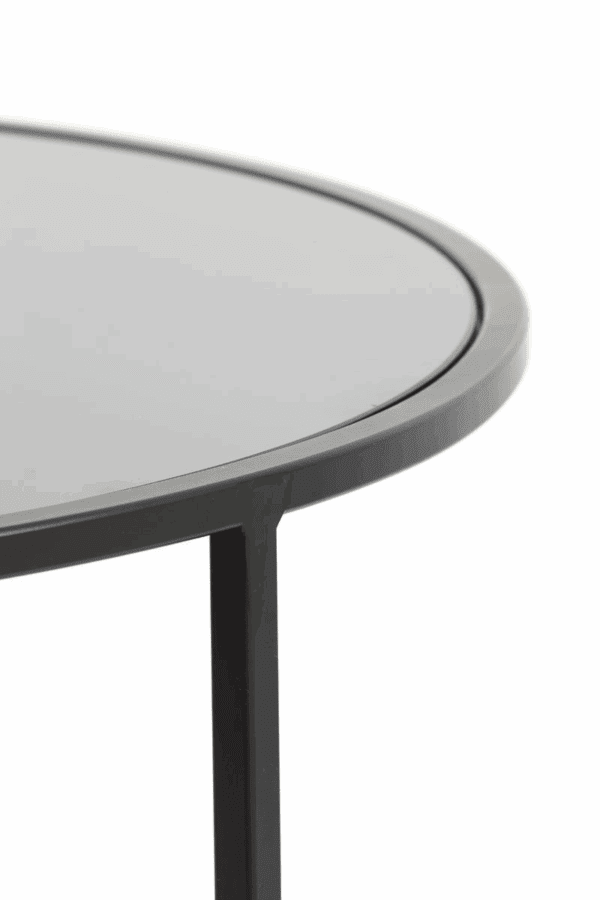 MESITAS AUXILIARES REDONDAS NEGRAS METAL SET 2 UD ALTO 39/44 CM - Imagen 4