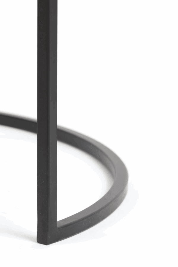 MESITAS AUXILIARES REDONDAS NEGRAS METAL SET 2 UD ALTO 39/44 CM - Imagen 5
