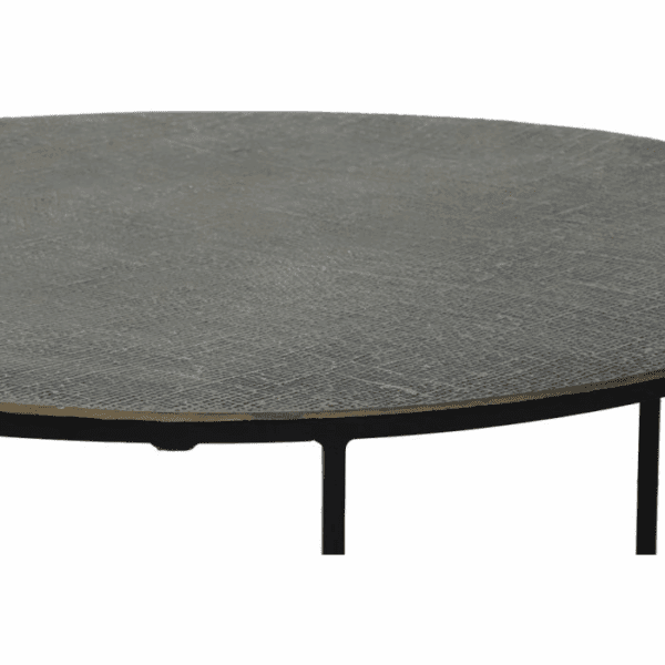 MESA CENTRO NIDO REDONDAS METAL CON TAPA METAL BRONCE SET 2 UD ALTO 37/41 CM - Imagen 3