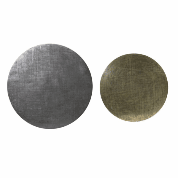 MESA CENTRO NIDO REDONDAS METAL CON TAPA METAL BRONCE Y NEGRA SET 2 UD ALTO 37/41 CM - Imagen 2