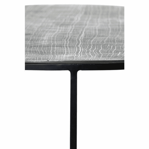MESA CENTRO NIDO REDONDAS METAL CON TAPA METAL BRONCE Y NEGRA SET 2 UD ALTO 37/41 CM - Imagen 3