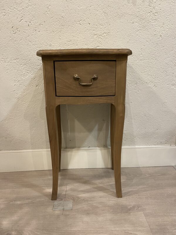 MESITA MADERA NATURAL 1 CAJON 38 x 35 ALTO 65 CM