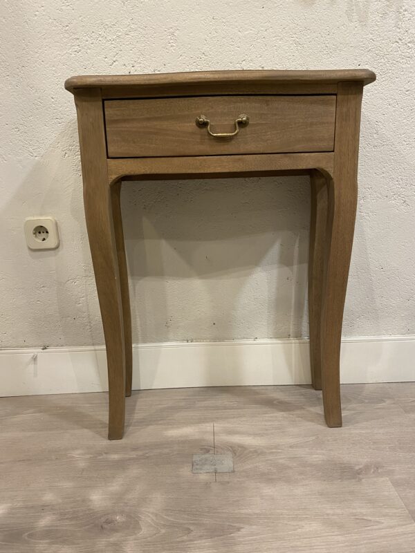 MESITA MADERA NATURAL 1 CAJON 55 x 25 ALTO 75 CM